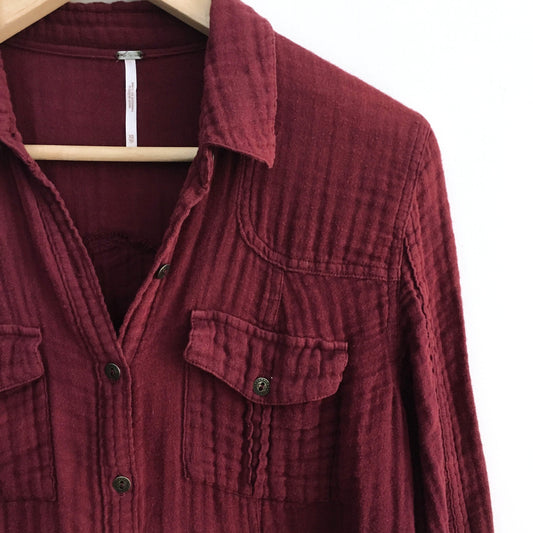 Free People Button Down Shirt Dress - size xs