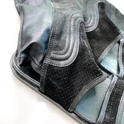 free people black tall leather cut out sandal boots - size 38