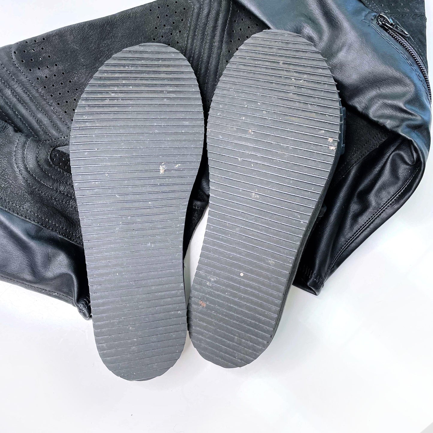 free people black tall leather cut out sandal boots - size 38