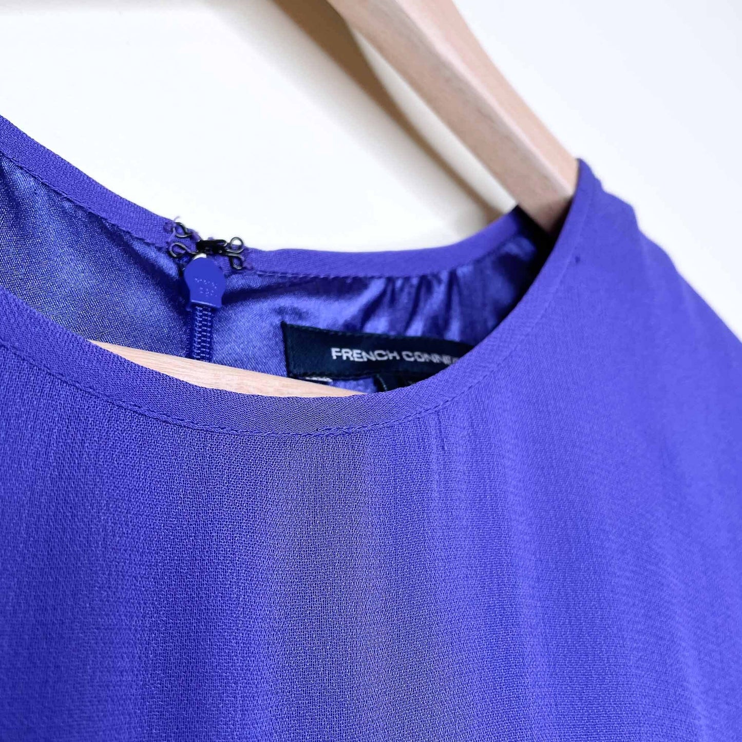 French Connection chiffon colour block shift dress - size 4