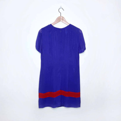 French Connection chiffon colour block shift dress - size 4