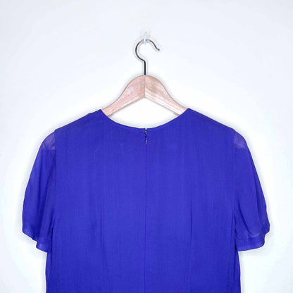 French Connection chiffon colour block shift dress - size 4