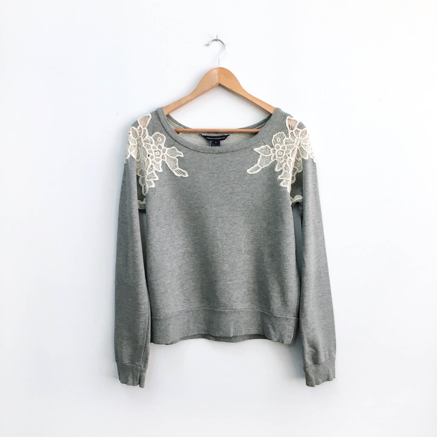 French Connection lace detail sweatshirt - size Small
