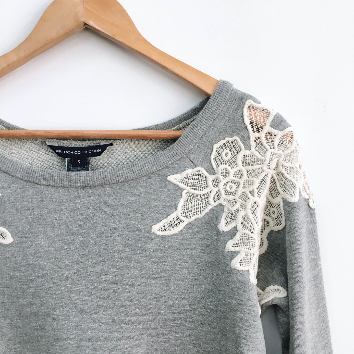 French Connection lace detail sweatshirt - size Small