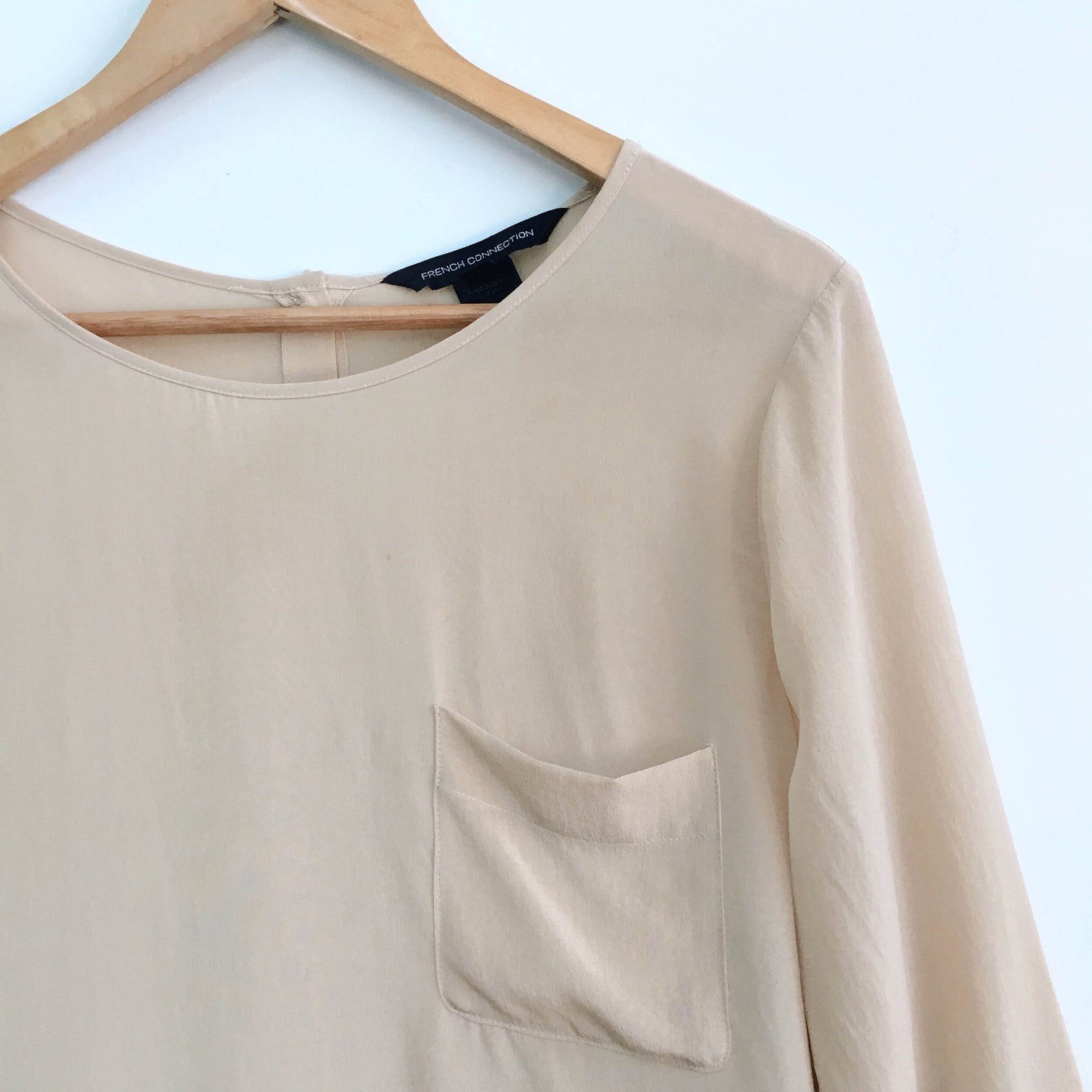 French Connection Nude Silk Blouse - size 8