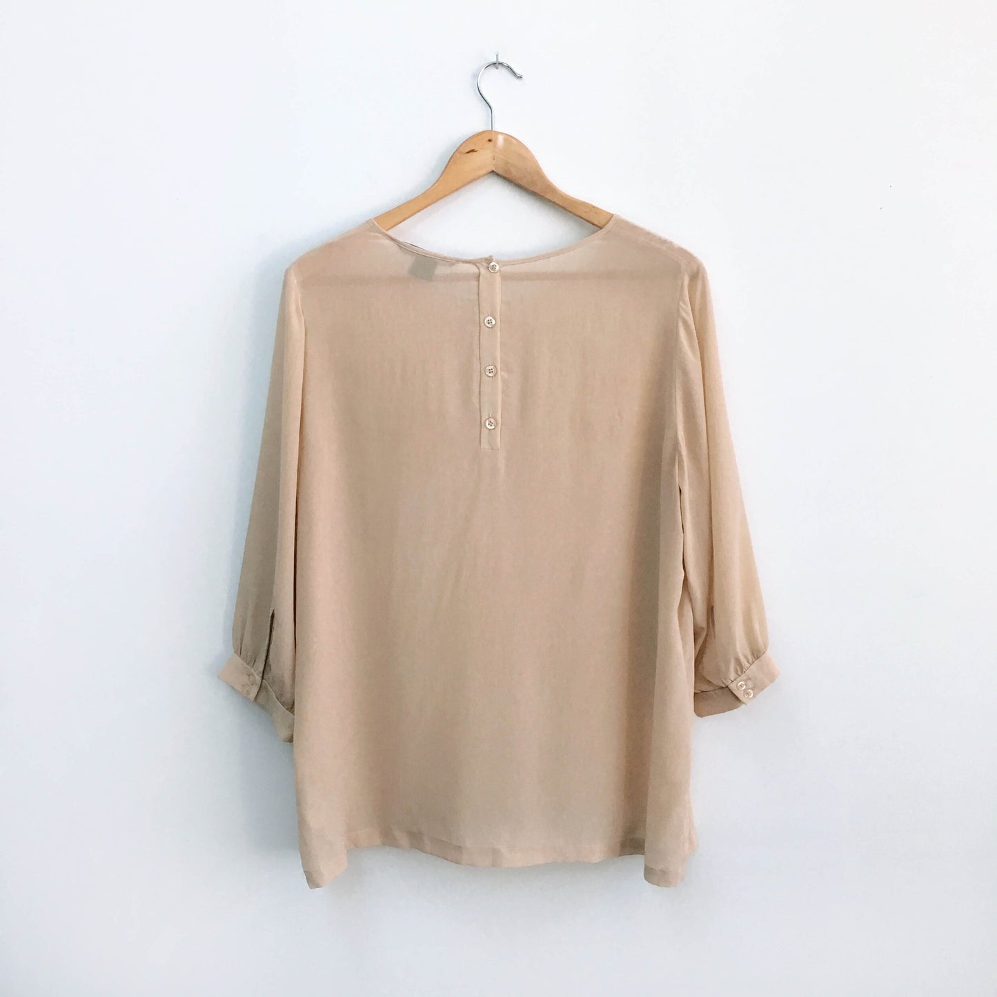 French Connection Nude Silk Blouse - size 8