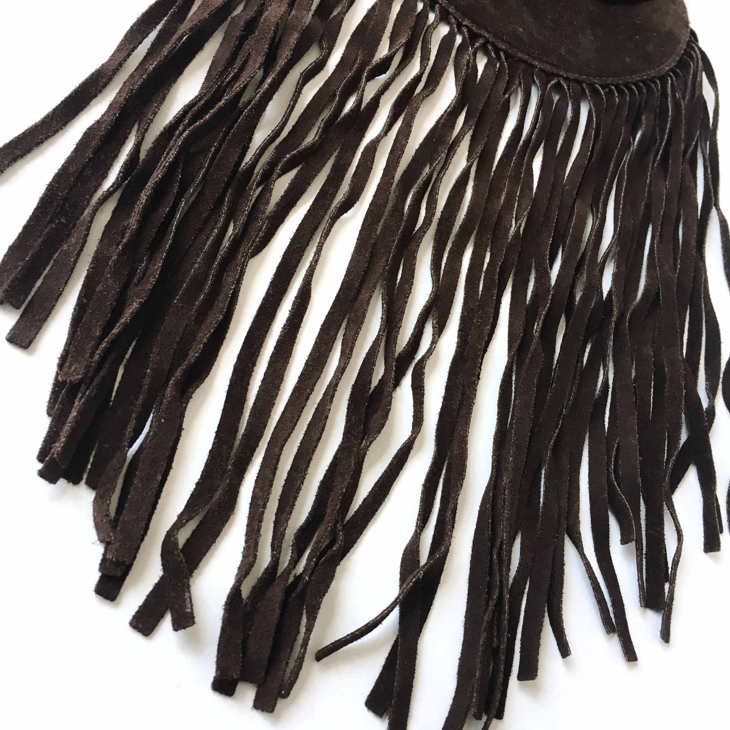Vintage suede fringe boho belt bag