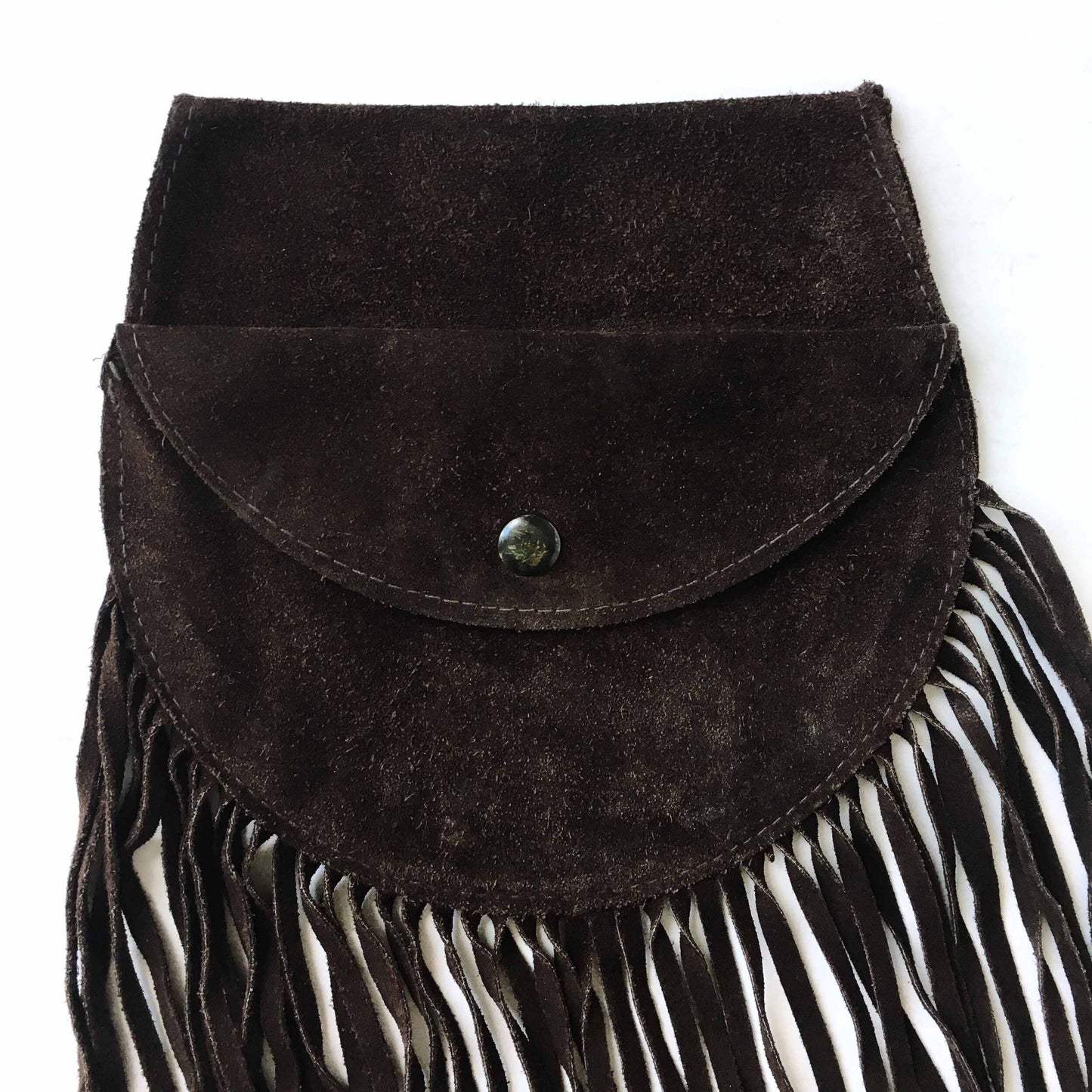 Vintage suede fringe boho belt bag