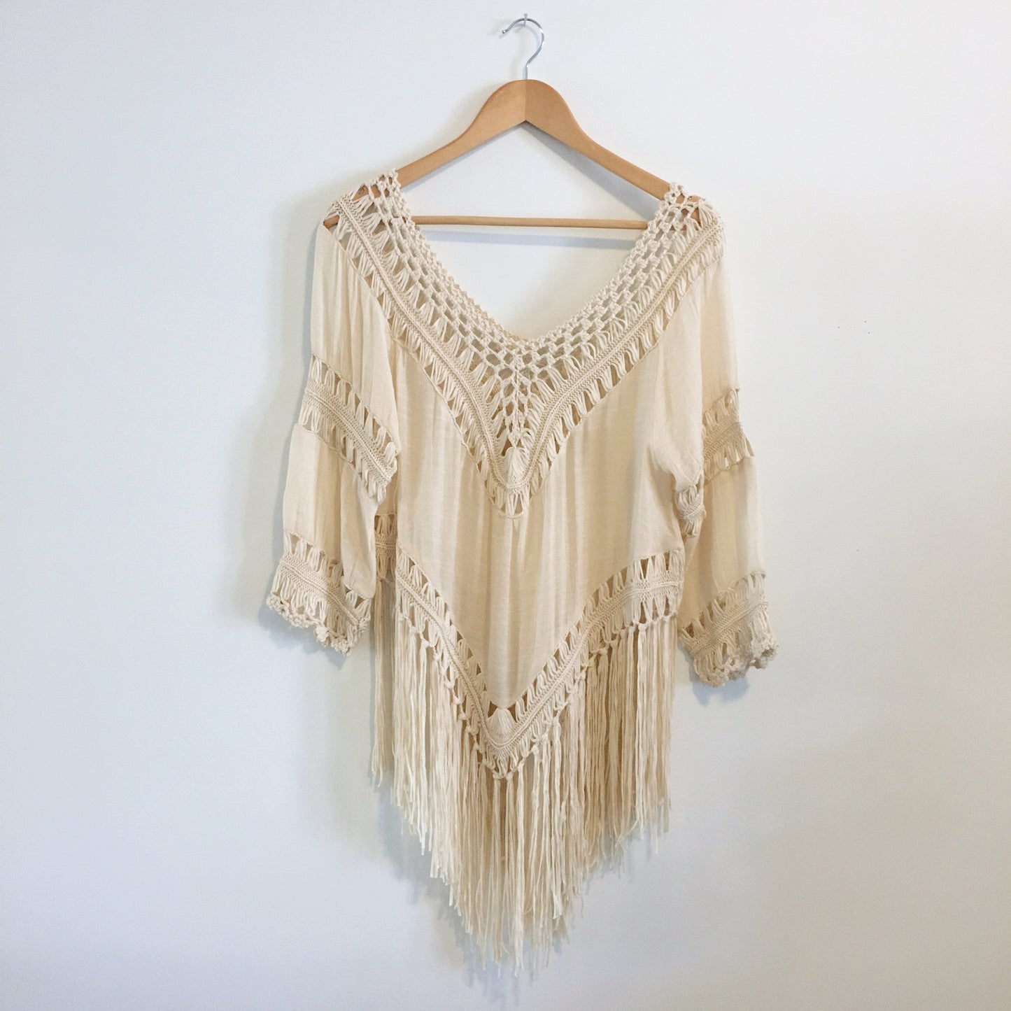 Boutique Only Hippie Fringe Top - One Size