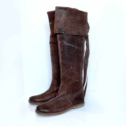 frye over the knee OTK natural leather riding boots - size 8.5