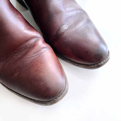 frye lindsay plate burnt red leather riding boot - size 6