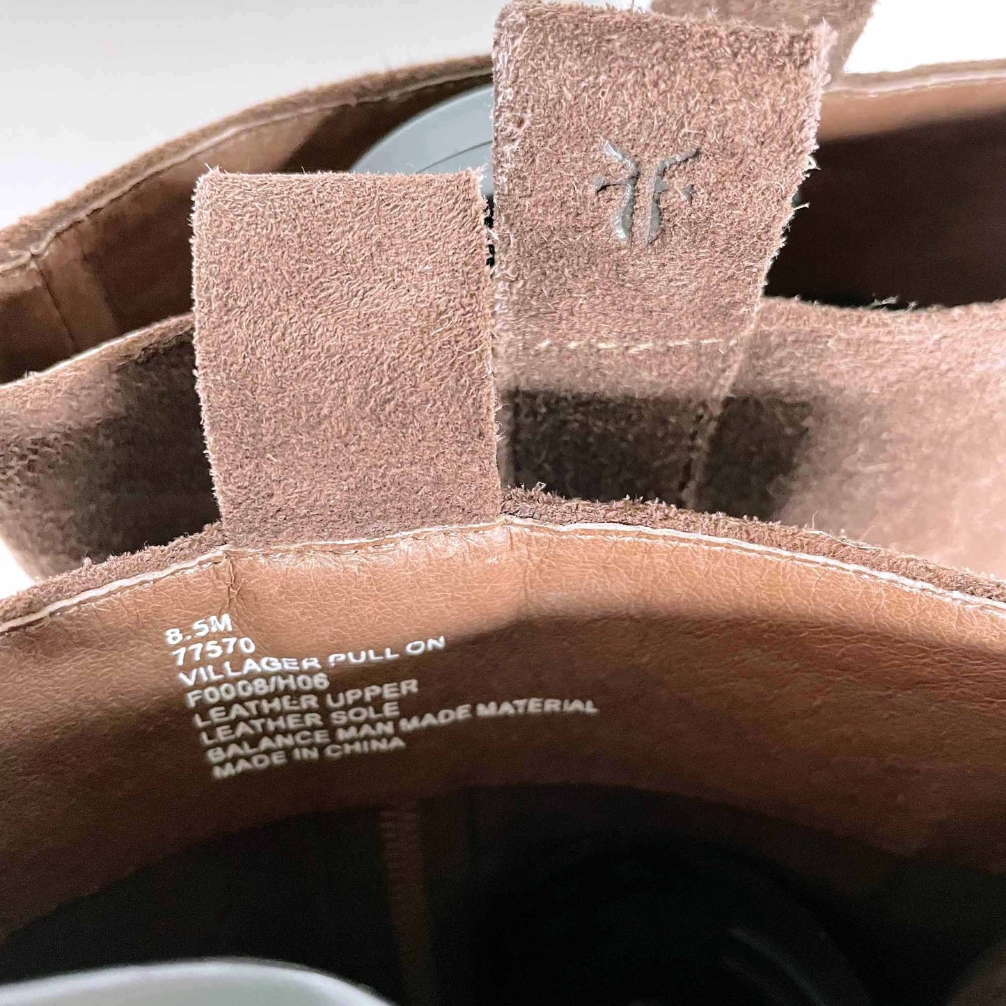 frye villager pull-on heeled knee high leather boots - size 8.5