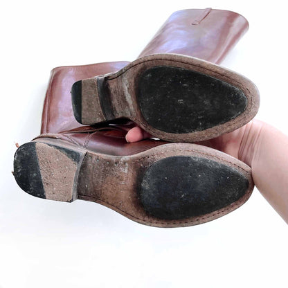 frye lindsay plate burnt red leather riding boot - size 6