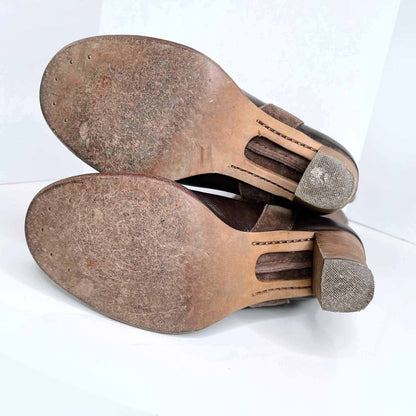 frye villager pull-on heeled knee high leather boots - size 8.5