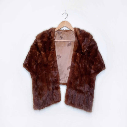 vintage 50's mink fur stole wedding cape