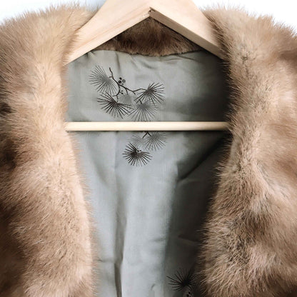 Vintage 50's mink fur wedding cape - OS