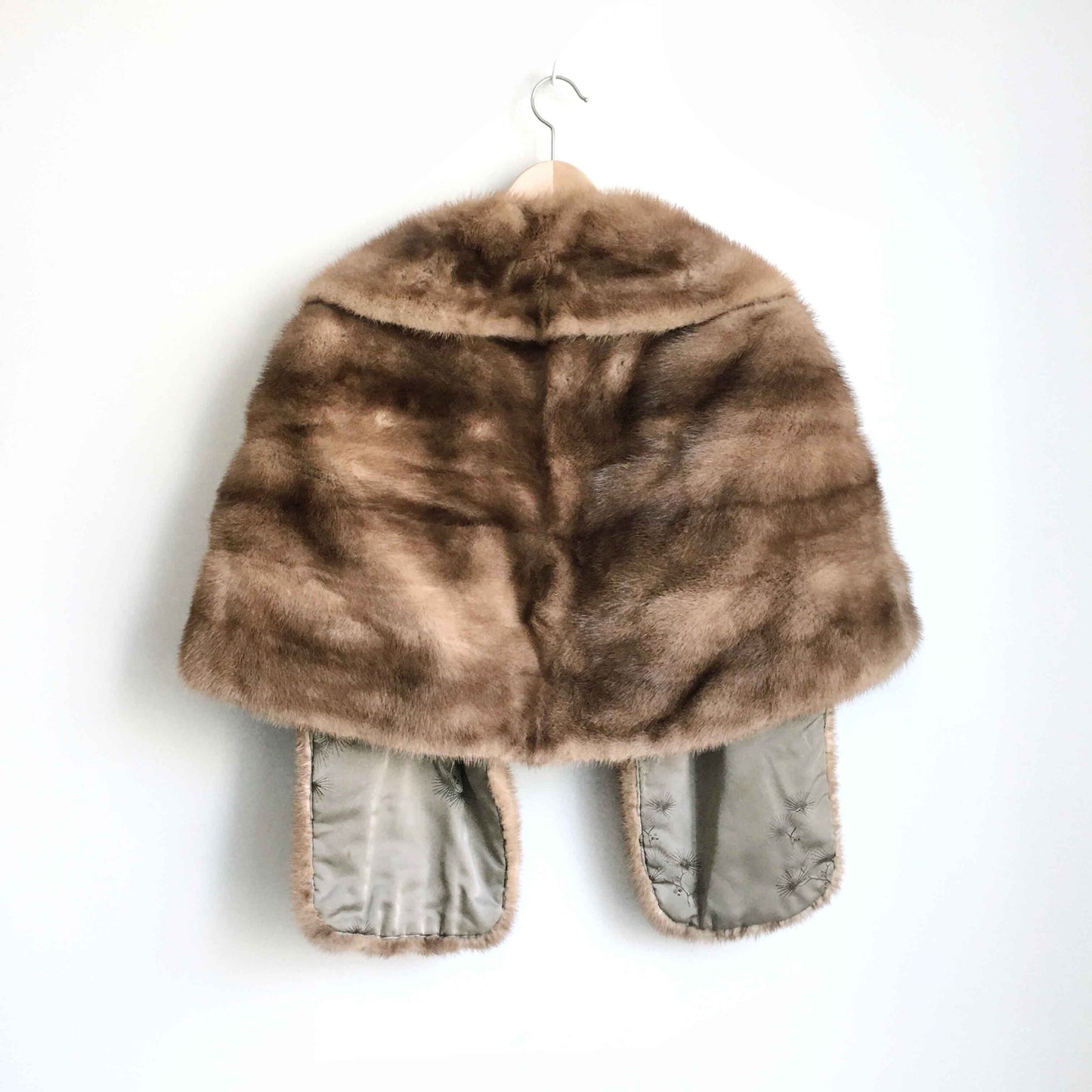 Vintage 50's mink fur wedding cape - OS