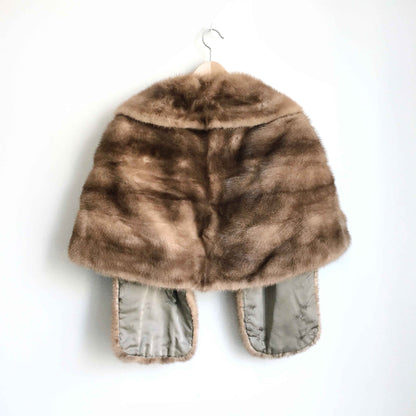Vintage 50's mink fur wedding cape - OS