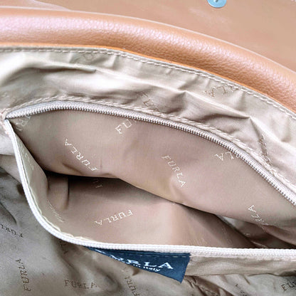 furla tan leather crossbody messenger bag