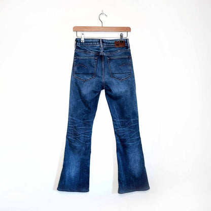 nwt g star raw 3301 high rise flare jeans - size 27