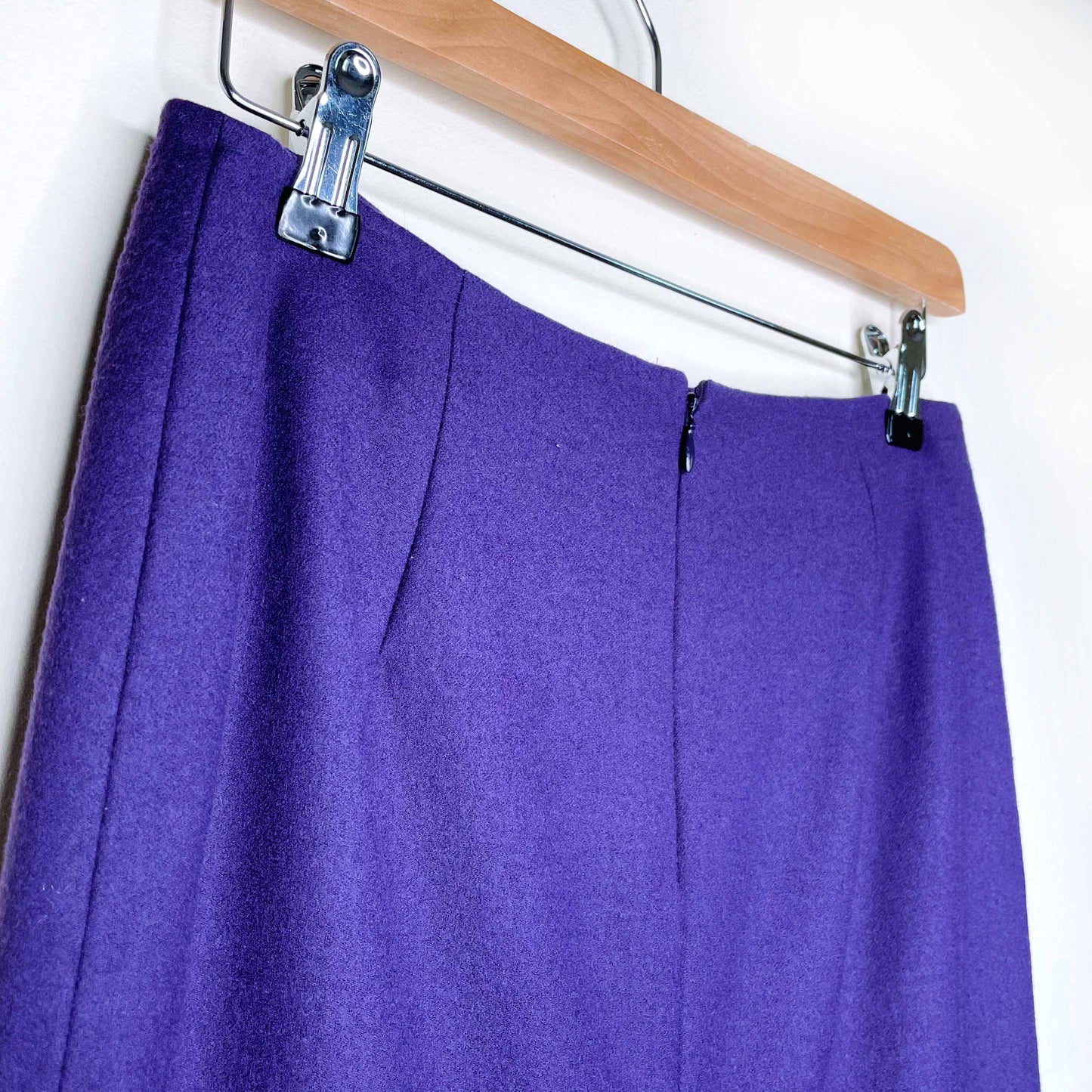 john galliano 00's purple wool skirt suit - size 6