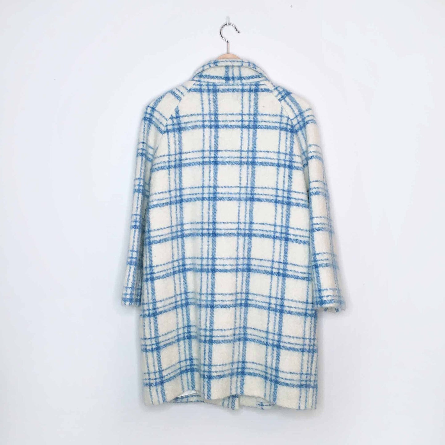 Ganni Karelia checked oversized wool mohair coat - size xs