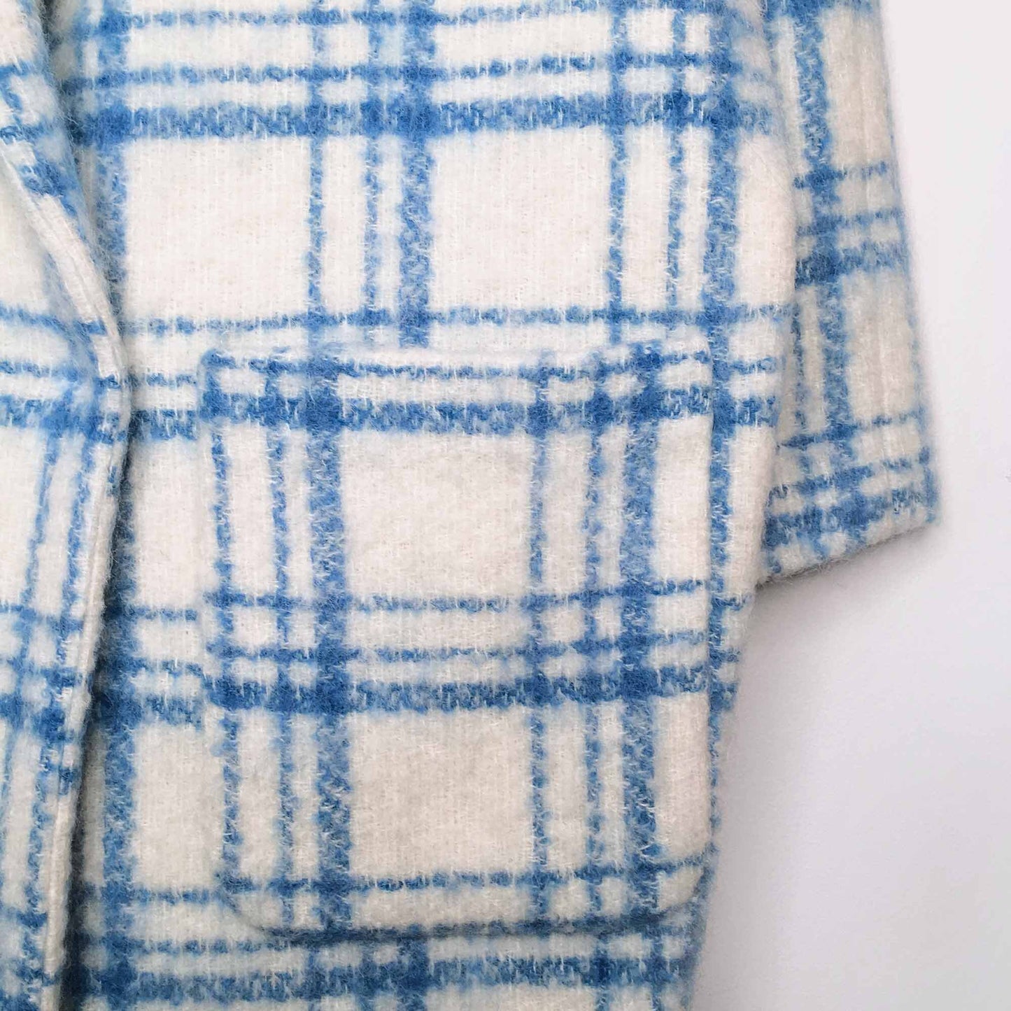Ganni Karelia checked oversized wool mohair coat - size xs