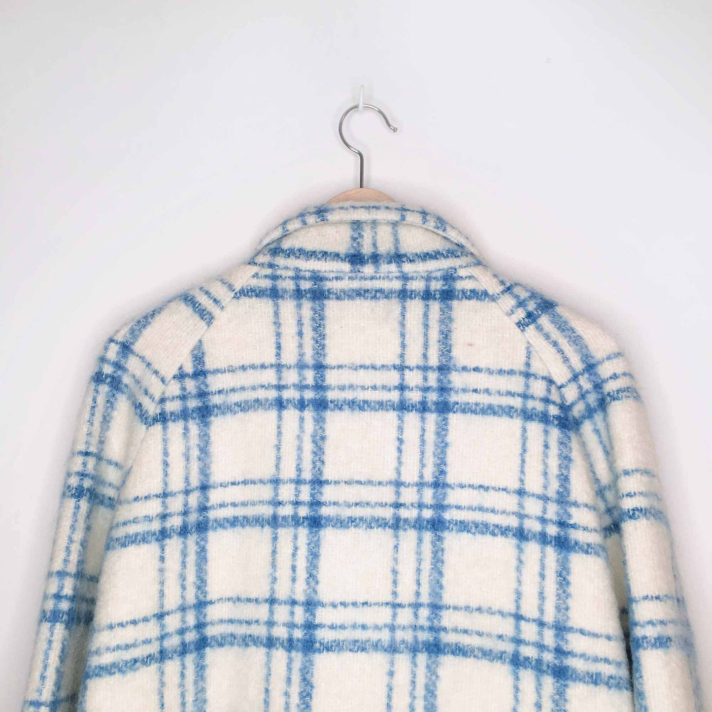 Ganni Karelia checked oversized wool mohair coat - size xs