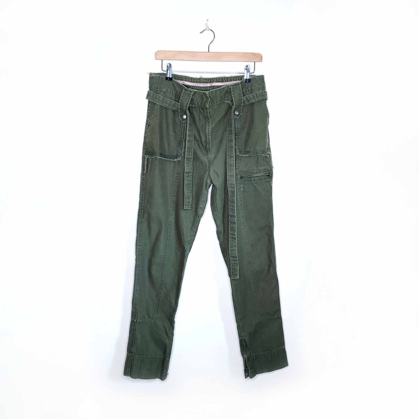 valentino for gap belted tie waist utility pants - size 8