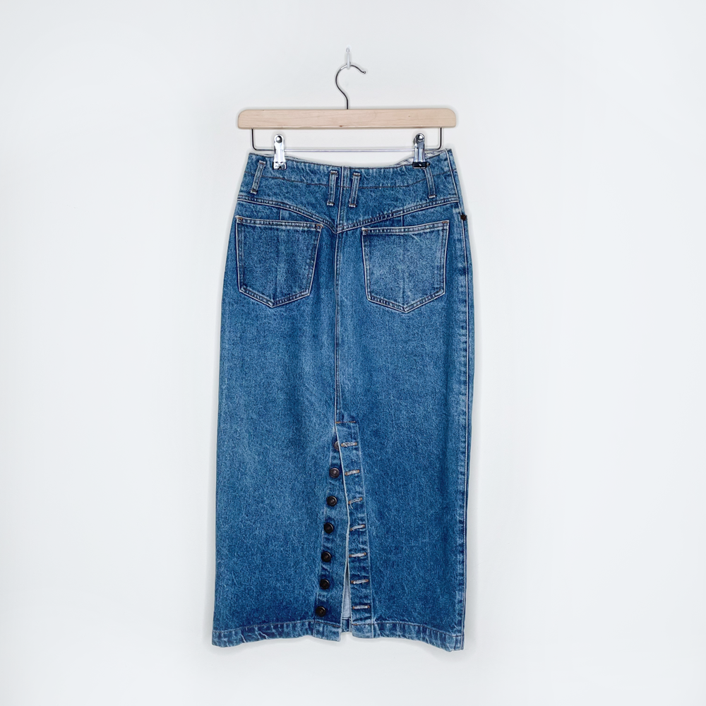 vintage 90s gap denim midi skirt - size 6