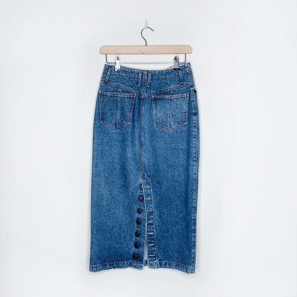 vintage 90s gap denim midi skirt - size 6