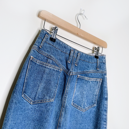 vintage 90s gap denim midi skirt - size 6