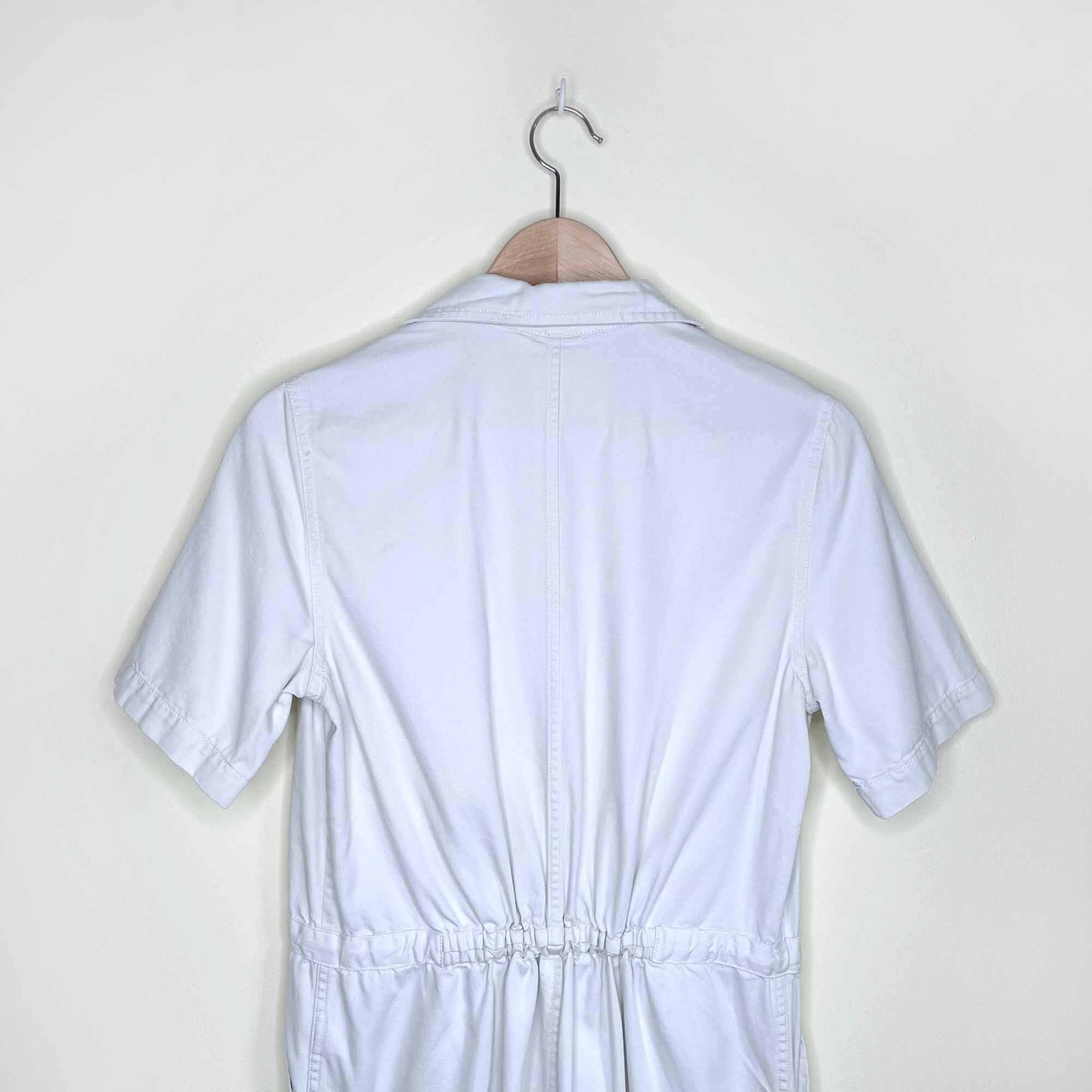 gap utility twill cropped jumpsuit in stone - size 0