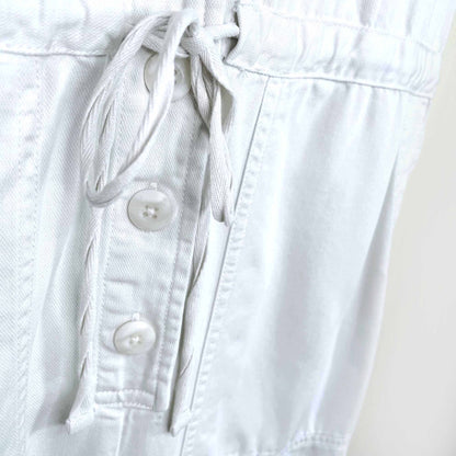 gap utility twill cropped jumpsuit in stone - size 0