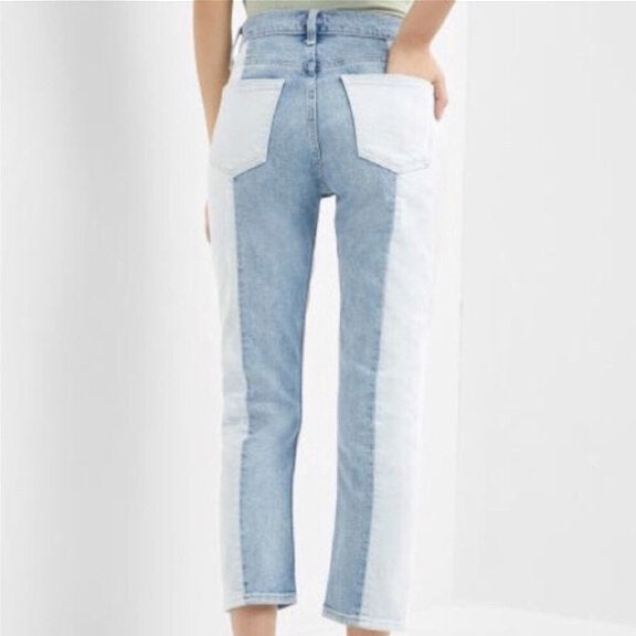 GAP two-toned high rise straight crop - size 27
