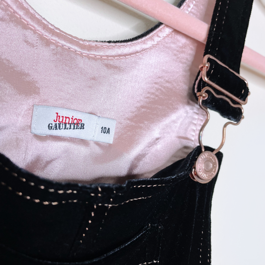 junior gaultier black velour overalls - size 10A