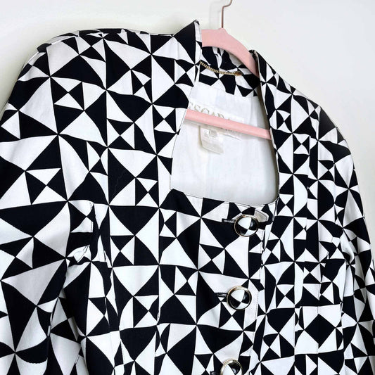 vintage escada geometric skirt suit set - size 40