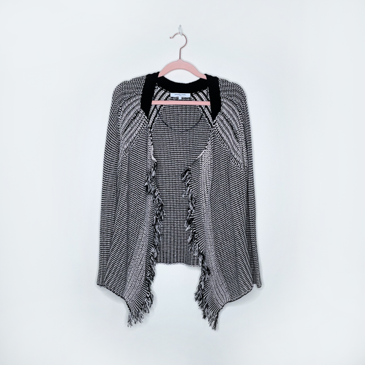 gerard darel open fringe cardigan sweater - size 3