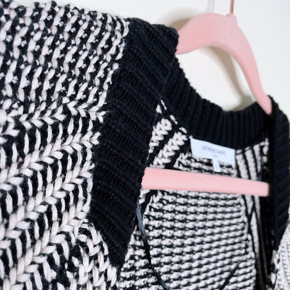 gerard darel open fringe cardigan sweater - size 3