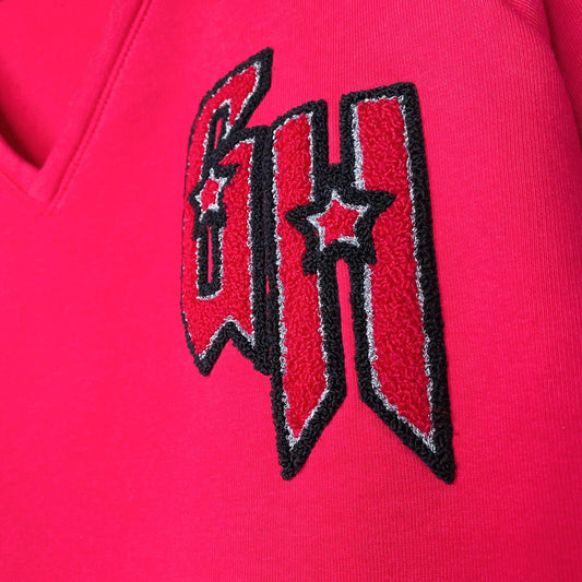 tommy hilfiger x gigi hadid v-neck monogram sweatshirt - size medium