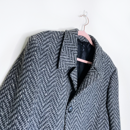 vintage givenchy monsieur tweed belted wool overcoat - size 38 Reg