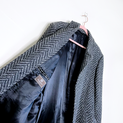 vintage givenchy monsieur tweed belted wool overcoat - size 38 Reg