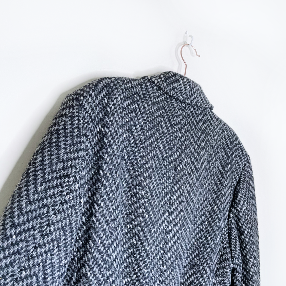 vintage givenchy monsieur tweed belted wool overcoat - size 38 Reg