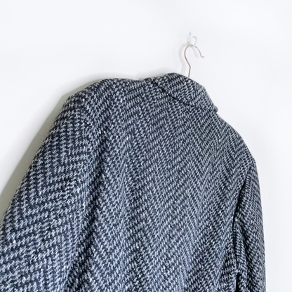 vintage givenchy monsieur tweed belted wool overcoat - size 38 Reg