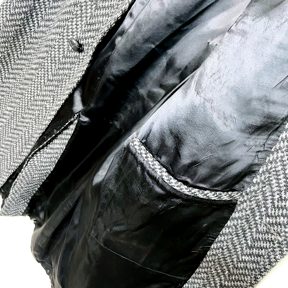 vintage givenchy monsieur tweed belted wool overcoat - size 38 Reg