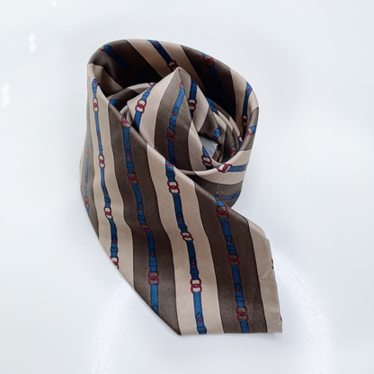 vintage givenchy brown silk harness tie