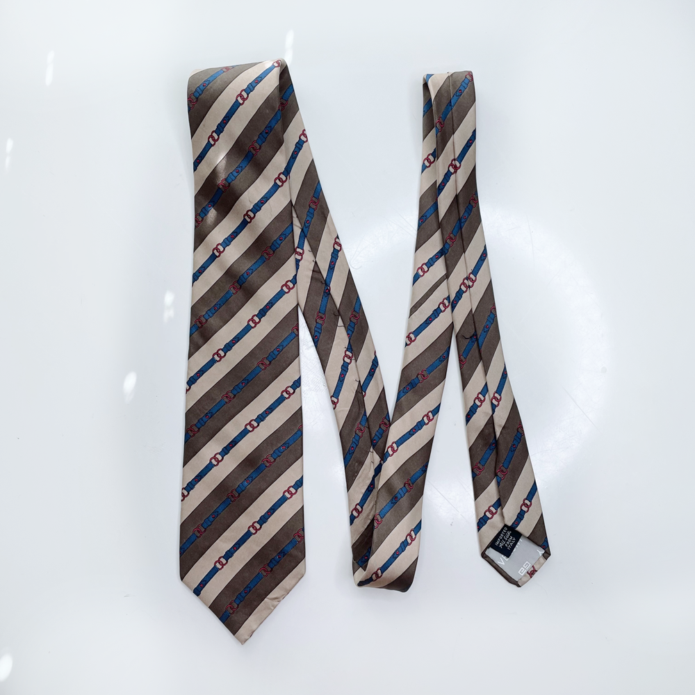 vintage givenchy brown silk harness tie