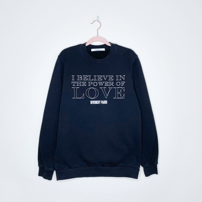 givenchy i believe in the power of love sweatshirt - size xs