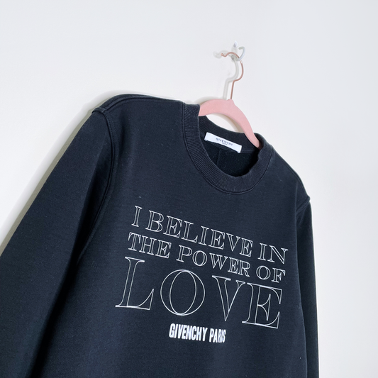 givenchy i believe in the power of love sweatshirt - size xs