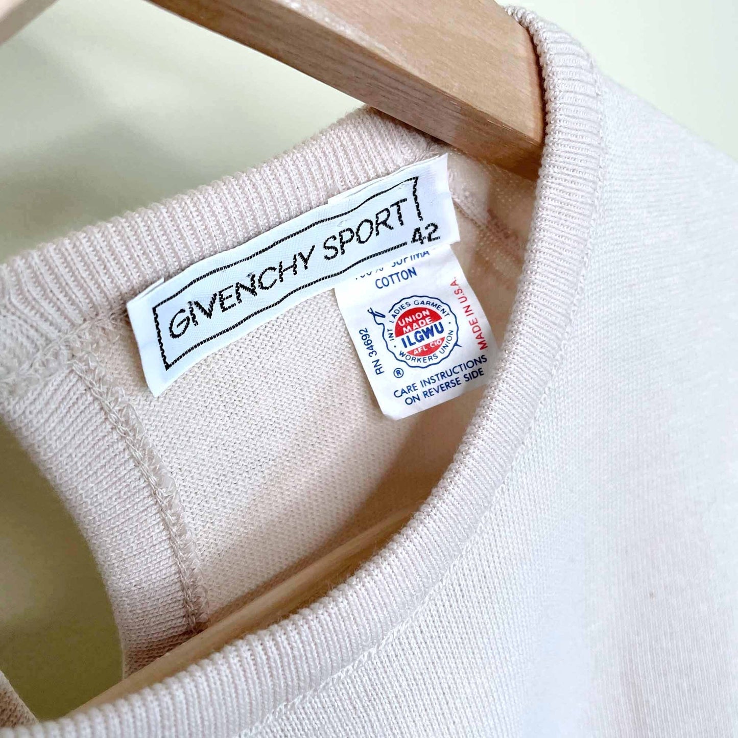 givenchy sport two-tone pointelle short sleeve knit - size 42